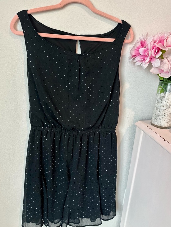 Dresses & Skirts - Black Polka Dot Sleeveless Dress